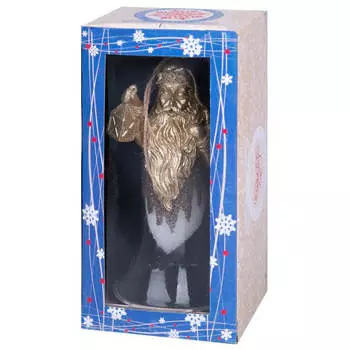 Украшение новогоднее магик тайм колокольчик дед мороз 7.2 x14 см из стекла и полирезины 75821