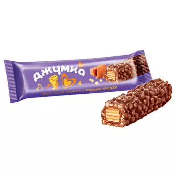 Вафли джумка 37 г с мягкой карамелью и воздушной кукурузой