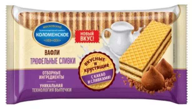 Вафли трюфельные сливки 200г коломенское