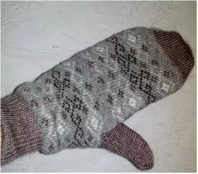 Варежки подростковые из овечьей шерсти тонкие