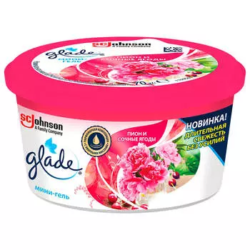 Освежитель воздуха глэйд 70 г пион и сочные ягоды мини-гель