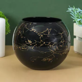 Ваза 15.7 см 1.7 л эвис паутинка-2 шаровая с декором стекло 1993312