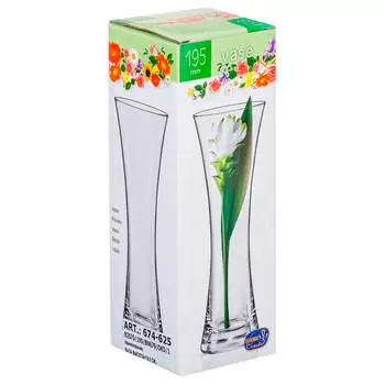 Ваза 19,5 см прозрачная фиолетовое дно 82570/195/bn679/okd/