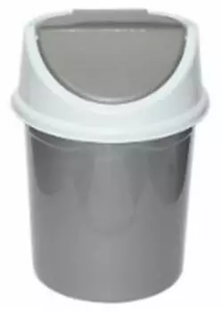 Ведро для мусора 4л Violet подвижная крышка серо-белое v140458