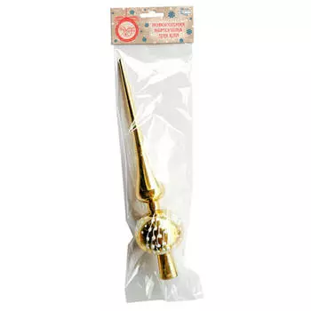 Верхушка для ели магик тайм сосулька l золотая 28 см 80704