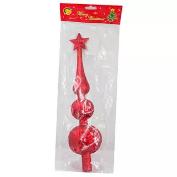 Верхушка на ёлку c блёстками 7*29см красный sysdx-3519108