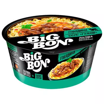 Вермишель Big Bon 85г говядина+соус гуляш тарелка
