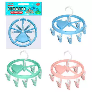 Вешалка круг д17 8 прищепок Мультидом салатовая fl75-33