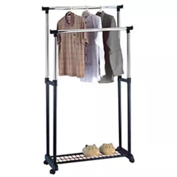 Вешалка напольная 83*43*93-162 см 2 перекладины с сеткой 311411