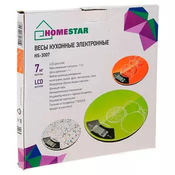 Весы кухонные электронные HomeStar 7 кг фрукты hs-3007s