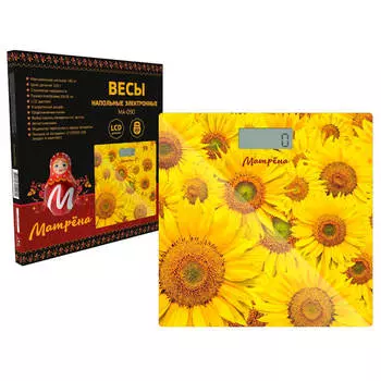 Весы напольные матрёна ма-090 подсолнухи