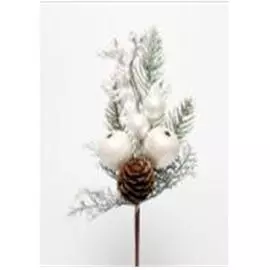 Ветка декорированная европа 25см пвх/пенополиуретан/шишки еловые syjfy-3821103