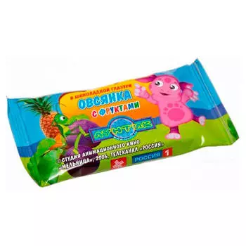 Батончик мюсли лунтик 40г овсянка с фруктами в шоколадной глазури виталад