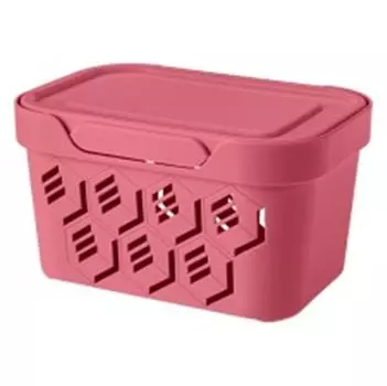 Ящик универсальный 18,9*13,2*11см бытпласт делюкс 1,9л розовый