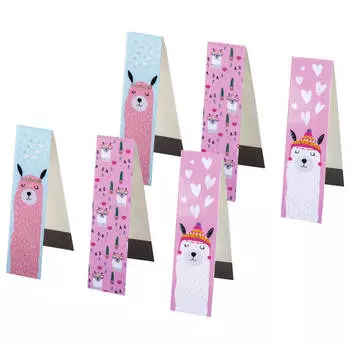 Закладки для книг с магнитом Юнландия ламы 6шт 25x196мм 111642