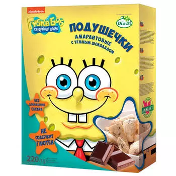 Завтраки амарантовые Губка Боб 220г в сливочной глазури витамизированные