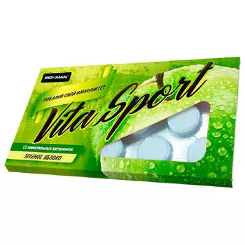 Жевательные таблетки Ironman Vita Sport 12 таблеток яблоко