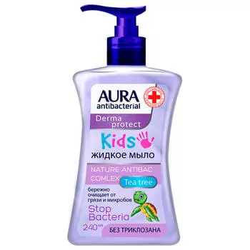 Жидкое крем-мыло Aura Kids 250мл антибактериальное