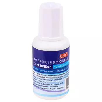 Жидкость корректирующая Profit 20гр 10мл с кисточкой на водной основе кж-3816