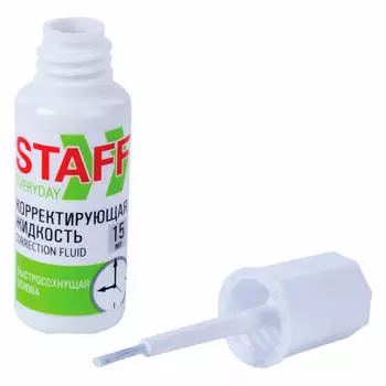 Жидкость корректирующая STAFF эвридей 15мл с кисточкой быстросохнущая 229398