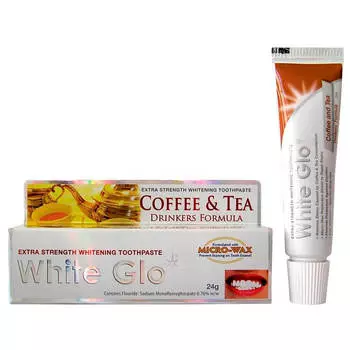 Зубная паста White Glo 16мл отбеливающая для любителей кофе и чая