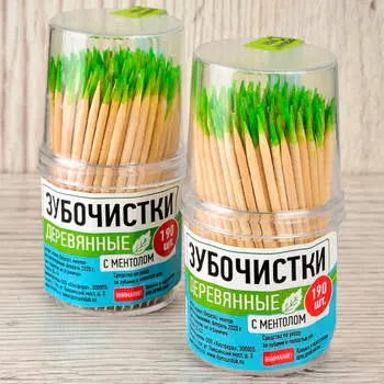 Зубочистки домашний сундук 190шт с ментолом