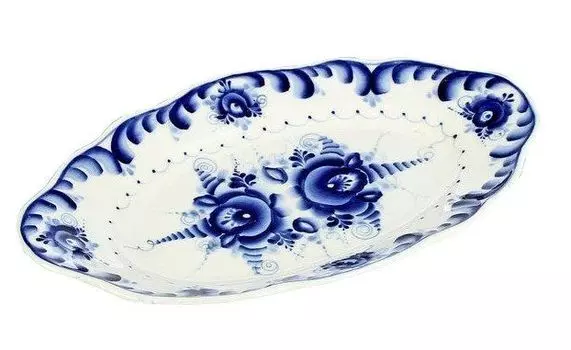 Блюдо для рыбы "Гжель"