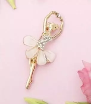 Брошь "Балерина в танце", в золоте
