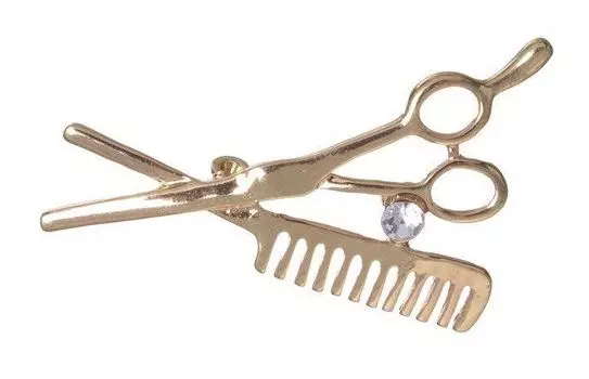 Брошь "Парикмахер", в золоте