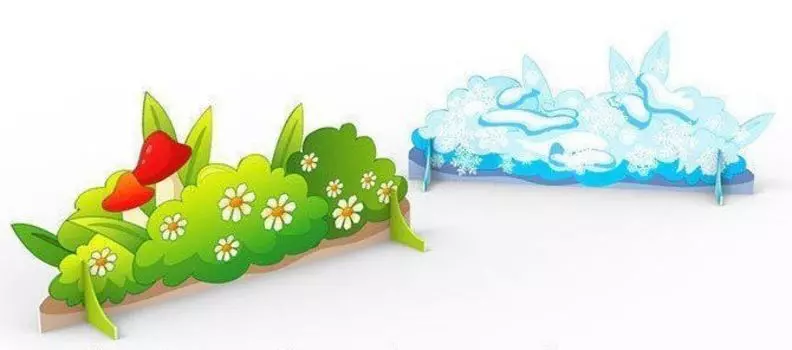 Декорация "Куст с ромашками"