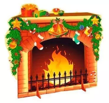 Декорация новогодняя "Камин с подарками"