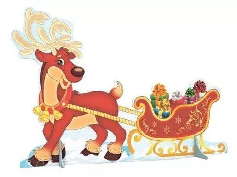 Декорация "Сани с оленем"