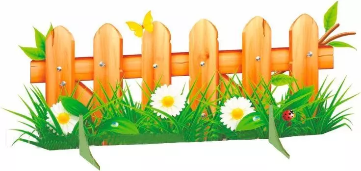 Декорация "Забор с ромашками"