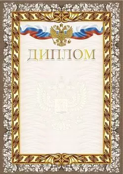 Диплом (с гербом и флагом) (книжный, тиснение)