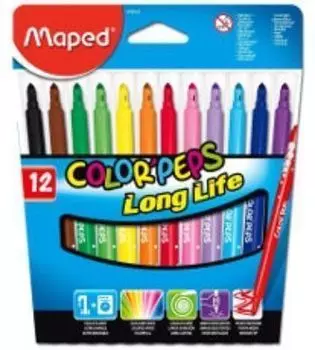 Фломастеры смываемые "Maped", 12 цв.