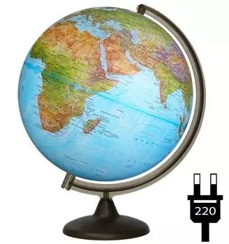 Глобус ландшафтный, географический, с подсветкой, 320 мм