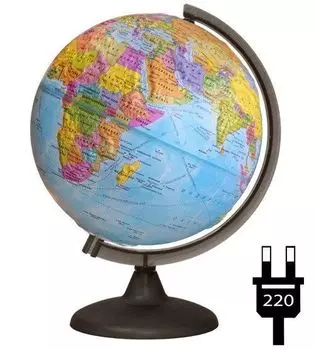 Глобус политический, рельефный, с подсветкой, 250 мм