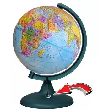 Глобус политический, рельефный, с подсветкой от батарейки, 210 мм
