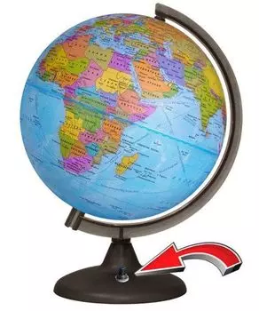 Глобус политический, с подсветкой от батарейки, 250 мм