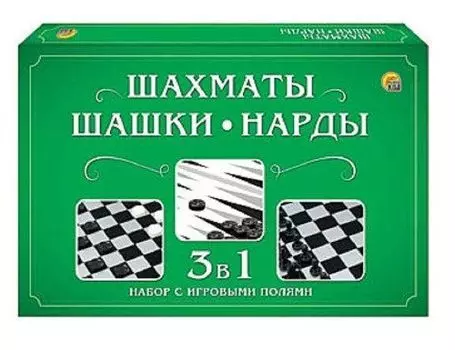 Игра настольная 3 в 1 "Шашки, шахматы и нарды"