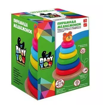 Игрушка деревянная "Пирамида Мишка"