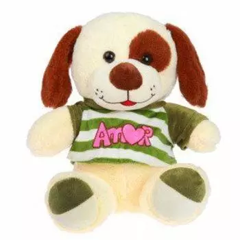 Игрушка мягкая "Собака в полосатой кофте № 2"