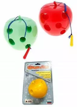 Игрушка-шнуровка "Яблоко", микс