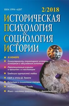 Историческая психология и социология истории. №2, 2018 г. Научно-теоретический журнал