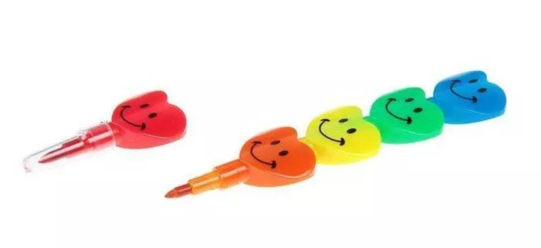 Карандаш восковой "Сердечки", 5 цветов