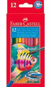 Карандаши акварельные Faber-Castell, 12 цв., с кистью