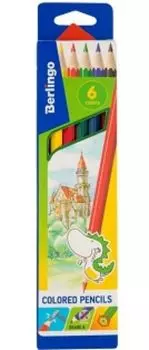 Карандаши цветные Berlingo "Замки", заточенные, 6 цв.