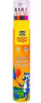 Карандаши цветные с точилкой "Енот на прогулке", в тубусе. Мульти-Пульти