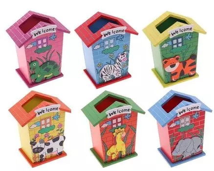 Карандашница "Домик с окошком", микс