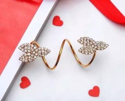 Кольцо "1000 и 1 ночь", сердце дуэт, безразмерное